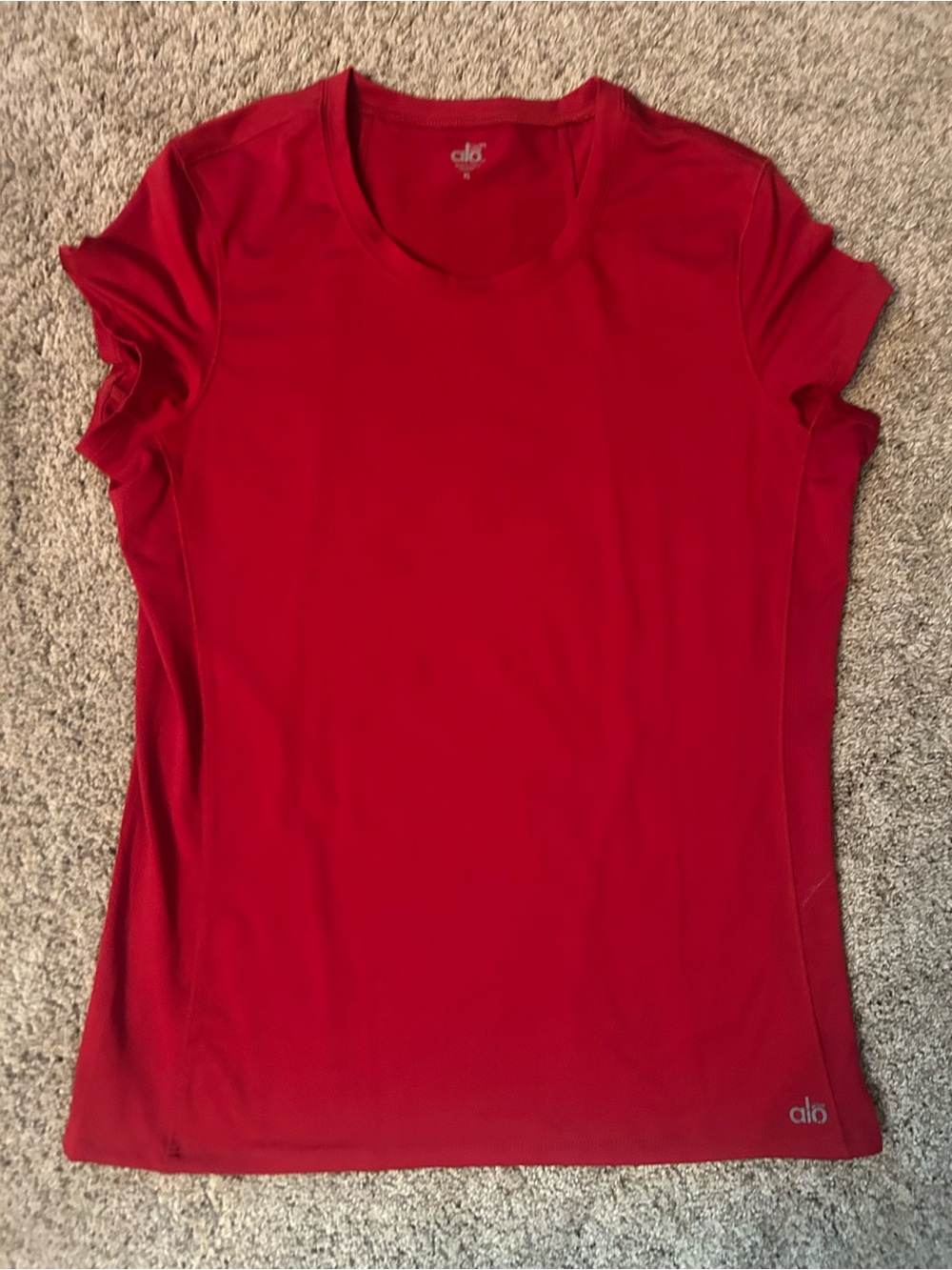 Alo Yoga CoolFit Red Short Sleeve Athletic Tee Shirt XL